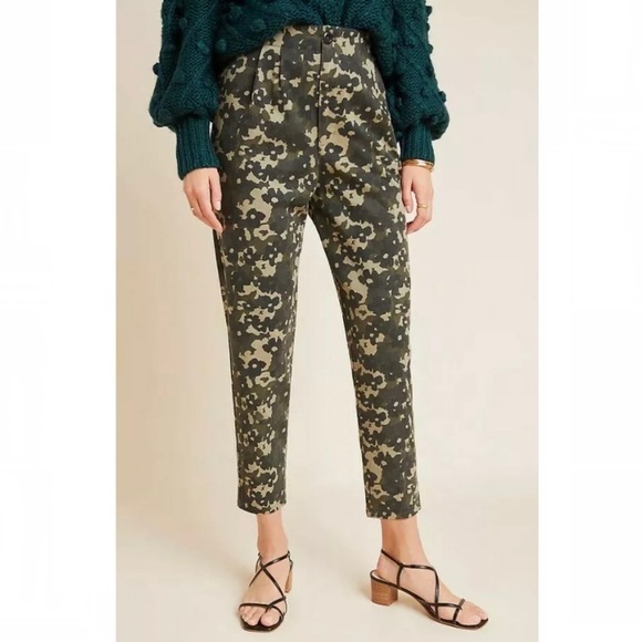 Anthropologie Amadi Camo Floral High Waisted Trousers - Picture 5 of 16